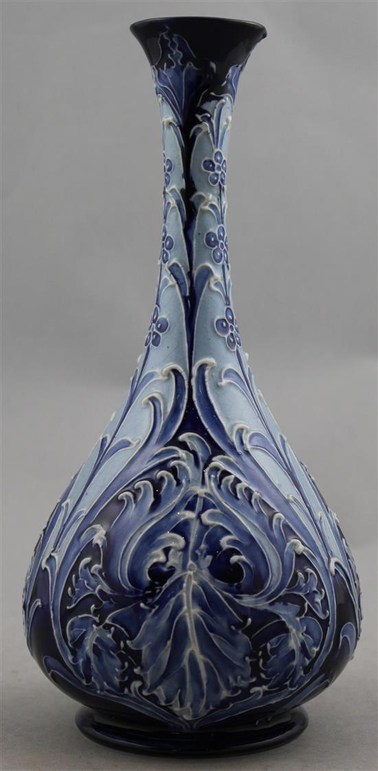 A Macintyre Moorcroft Florian Ware Iris pattern bottle vase, c.1900, 24.5cm